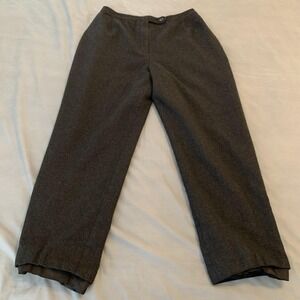 VTG Evan Picone Pants Womens 16 Dark Gray Worsted Wool Lined Straight Leg 80/90s